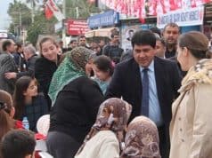 Beldibi seçim ofisi miting gibi